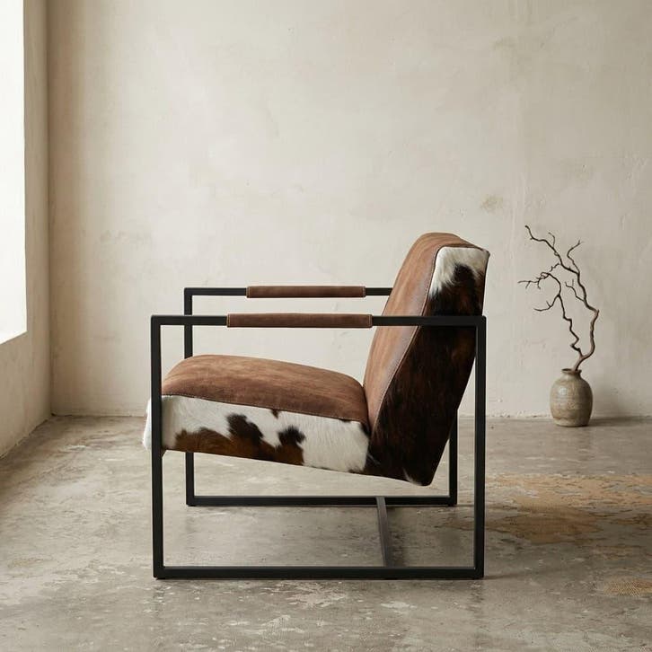 Fauteuil Timo koeienhuid, Huis en Inrichting, Fauteuils, Nieuw, Ophalen of Verzenden
