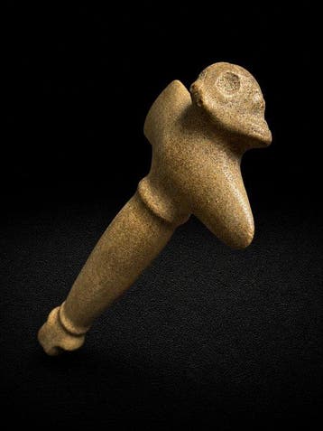 Taíno-cultuur 10e tot 15e eeuw n.Chr. 21,5 cm kalksteen, Antiek en Kunst