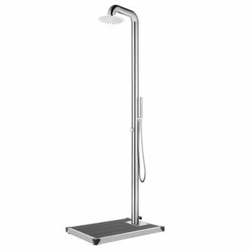 vidaXL Buitendouche met grijze basis 230 cm roestvrij staal, Tuin en Terras, Verzenden, Nieuw