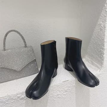 Luxe Dames Enkellaarsjes met Split Toe - Echt Leer, Lage Hak, Verzenden, Nieuw