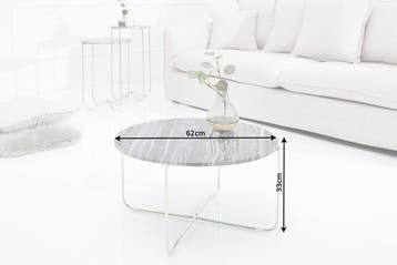 Exclusieve salontafel NOBLE 65cm grijs echt marmer rond, Huis en Inrichting, Tafels | Salontafels, Ophalen of Verzenden, Nieuw