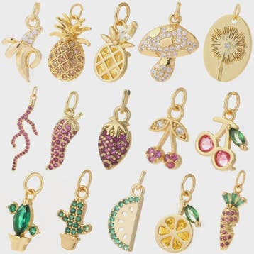 Gouden Bedeltjes voor Sieraden Maken: Cactus, Kers, Paddenst, Verzenden, Nieuw