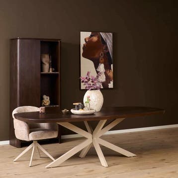 Deens ovale eettafel Madison Bruin Poot Zand Mangohout 280, Ophalen of Verzenden, Nieuw