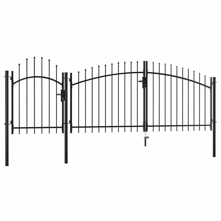 vidaXL Tuinpoort Woerden staal 1x4m zwart, Tuin en Terras, Tuinpoorten, Nieuw, Verzenden