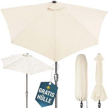 Halve Parasol Crème UV-bescherming 80+ (Parasols-Zonwering), Tuin en Terras, Parasols, Verzenden, Nieuw