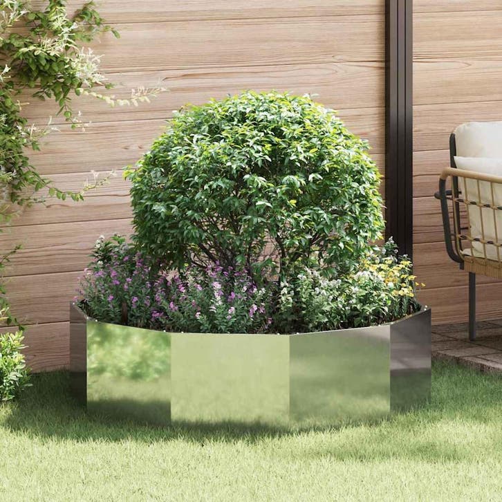 vidaXL Plantenbak Zilver 120 x 120 x 35 cm Gegalvaniseerd, Tuin en Terras, Bloembakken en Plantenbakken, 100 cm of meer, Nieuw
