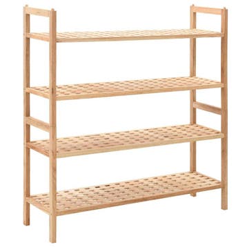 vidaXL Schoenenrek 69x26x81 cm massief walnotenhout, Verzenden, Nieuw