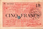 5 Francs France Komitat 59 – Douai – Carvin – Gemeinsc, Verzenden