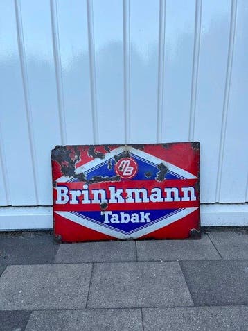 Brinkmann Tabak – Zeldzaam Emaille Reclamebord – Industriële