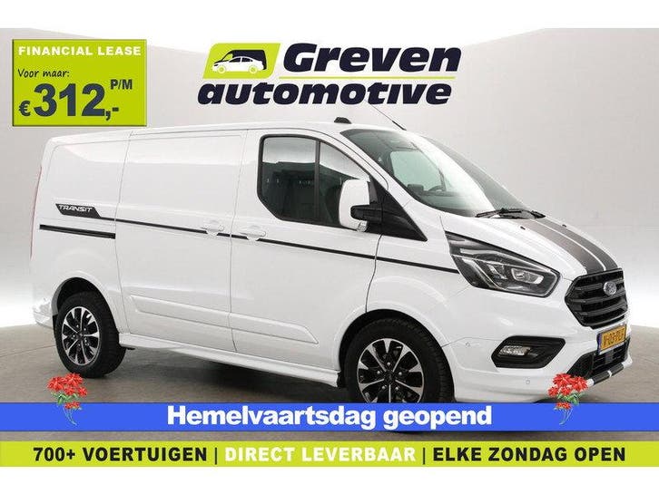 Ford Transit Custom 2.0 TDCI L1H1 Sport 185PK | Aut. |, Auto's, Bestelauto's, Automaat, Diesel, Wit, Ford