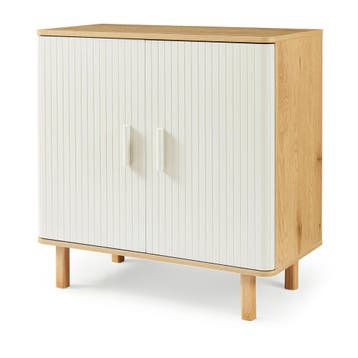 Commode Ferrersp 80x80x40 cm eikenkleurig havermout en natur, Verzenden, Nieuw