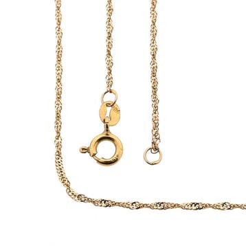 9 karaat Singapore schakelketting, Sieraden, Tassen en Uiterlijk, Ophalen of Verzenden, Gebruikt, Geel, Goud