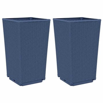 Plantenbakken 2 stuks - Grijs - Retourdeal 62% Korting, Kunststof, Gebruikt, Minder dan 60 cm, Vierkant