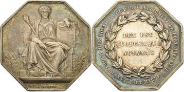 Achteckige zilver medaille ohne Jahr Frankreich Dritte Re..., Verzenden