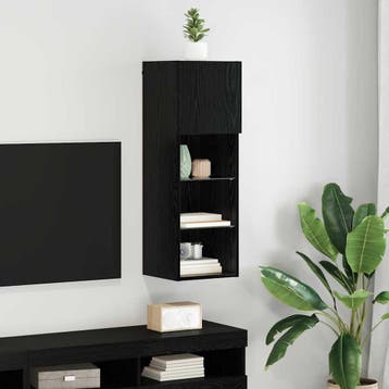 vidaXL Wandgemonteerd tv-meubel 30,5 x 30 x 90 cm Zwart, Minder dan 50 cm, Verzenden, Nieuw, Minder dan 100 cm