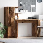 vidaXL Bureau 2 pcs Oudhout, Verzenden, Nieuw