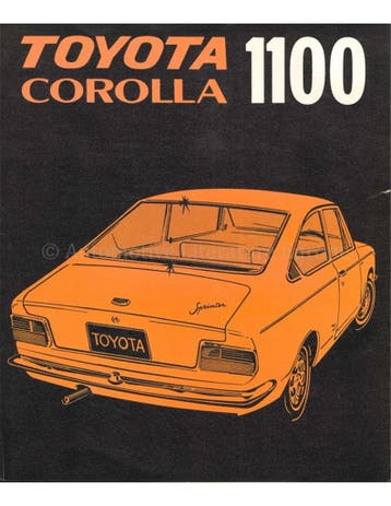 1968 TOYOTA COROLLA BROCHURE NEDERLANDS, Nieuw, Toyota, Author