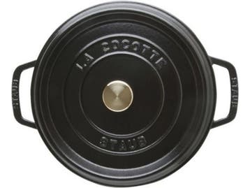 Staub Ronde Braadpan - Ø28 cm - Gietijzer - Zwart, Verzenden, Zo goed als nieuw