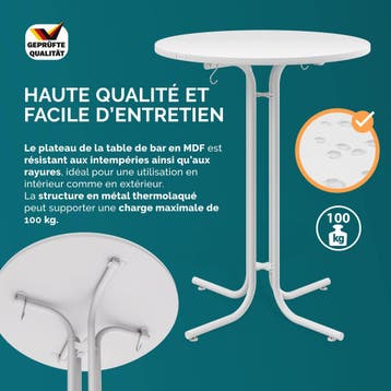Statafel Wit 110x70cm opklapbaar (Statafels, Tafels-Stoelen), Verzenden, Nieuw