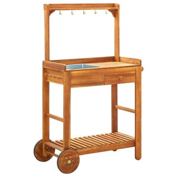 Keukentrolley met 9 haken | 59% Korting, Huis en Inrichting, Gebruikt, Bruin, 100 tot 150 cm, 25 tot 50 cm