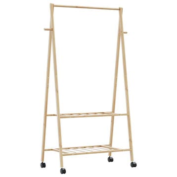 vidaXL Kledingrek met schappen en wielen 96x45,5x155,5 cm, Verzenden, Nieuw
