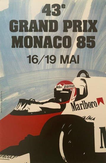 Jacques Grognet - GRAN PRIX MONACO 1985 - Jaren 1980, Antiek en Kunst