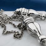 Antiek zilveren ketting met breipendoppen, Sieraden, Tassen en Uiterlijk, Kettingen, Ophalen of Verzenden, Gebruikt, Overige kleuren