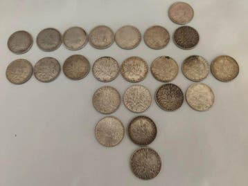 Frankrijk. 1 Franc Semeuse (lot de 23 monnaies en argent)