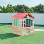 Speelhuis Lulä houten kinderhuisje voor buiten naturel rood, Verzenden, Nieuw