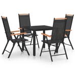 vidaXL 5-delige Tuinset aluminium zwart, Tuin en Terras, Tuinsets en Loungesets, Verzenden, Nieuw, Aluminium, Tuinset