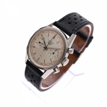 Heuer Carrera Red Tachymeter 3647t; Vintage Heren Horloge, Overige merken, Leer, Polshorloge, Ophalen of Verzenden