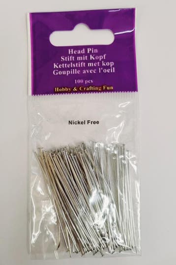 100 x Platinum kleur nietstiften 45mm Hobby & crafting fu..., Ophalen of Verzenden, Nieuw, Overige typen