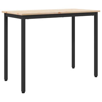 vidaXL Tafel Naturel 100 x 50 x 77 cm Engineered hout en, Verzenden, Nieuw, Overige houtsoorten, 50 tot 100 cm