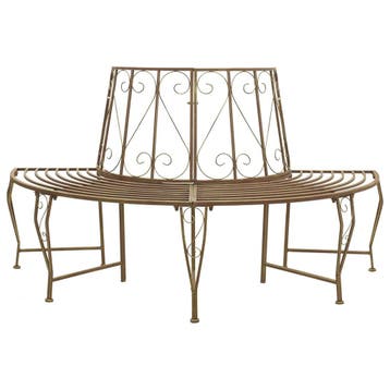 vidaXL Boom bank 4 -zits 160 x 80 x 89 cm steel Antiek Bruin, Verzenden, Nieuw, Metaal