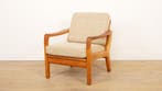 Vintage lounge fauteuil | Teak | Creme | Juul Kristensen, Huis en Inrichting, Fauteuils, Ophalen of Verzenden, Nieuw