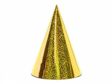 Holografische Feesthoedjes Goud - 6 Stuks, Kleding | Dames, Ophalen of Verzenden, Nieuw