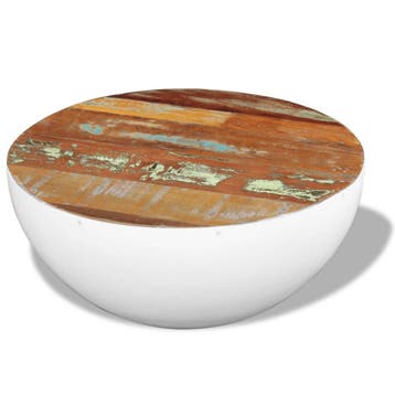 vidaXL Salontafel komvormig 60x60x30 cm massief gerecycled, Huis en Inrichting, Tafels | Salontafels, 50 tot 100 cm, Verzenden