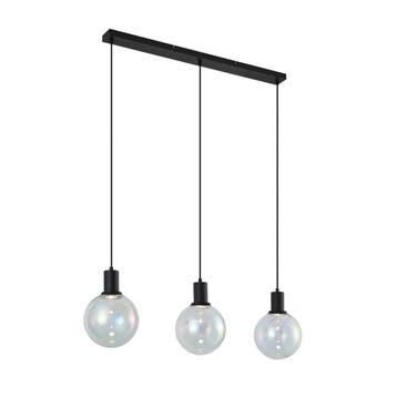 Design hanglamp zwart met regenboog glas langwerpig, Huis en Inrichting, Verzenden, Nieuw, Design