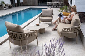 Calma stoel bank loungeset 4 delig rope latte Taste 4SO, Tuin en Terras, Ophalen of Verzenden, Nieuw
