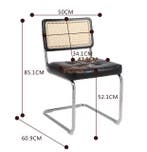 Set van 2 Zwarte Stoelen – Rotan Rug en Metalen Onderstel, Twee, Verzenden, Zwart, Nieuw