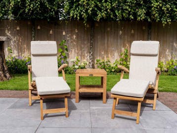 Luxe inklapbare ligstoelen | SET AANBIEDING | DUURZAAM TEAK, Ophalen of Verzenden, Nieuw, Teakhout, Inklapbaar