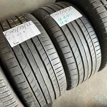 2 x Continental SportContact 5 245-35-18 Zomerbanden 6mm, Auto-onderdelen, Banden en Velgen, 18 inch, Ophalen of Verzenden, Band(en)