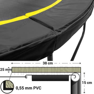 Trampoline Rand Magic Circle Pro Black 380 cm, Ophalen of Verzenden, Nieuw