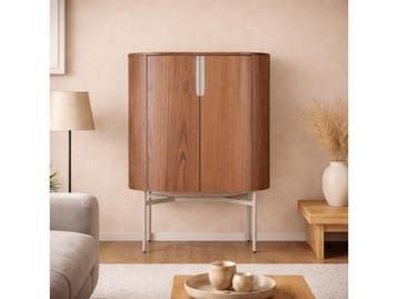 Veiling - Wandkast Walnoot - 130cm - Notenhout bruin - Creme, Nieuw