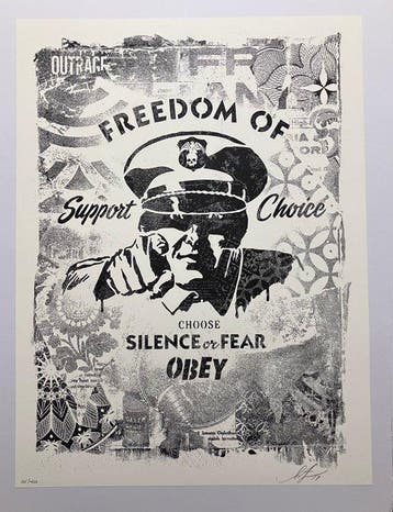 Shepard Fairey (OBEY) (1970) - Freedom of Choice Stencil +