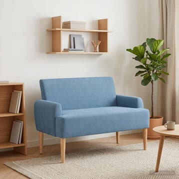 vidaXL Loungebank met knopencomfort Blauw 116 x 67 x 81 cm, Huis en Inrichting, Verzenden, Nieuw, Stof, Minder dan 150 cm