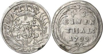 1/48 taler, daalder 1700, Sachsen-kurlinie ab 1547 (alber..., Verzenden