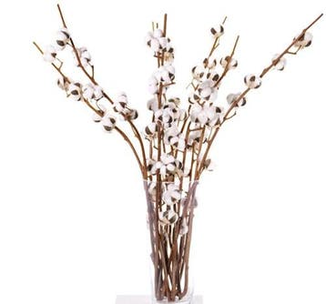 Katoen tak cotton spray premium quality kunstbloem 5 bloemen, Ophalen of Verzenden, Nieuw