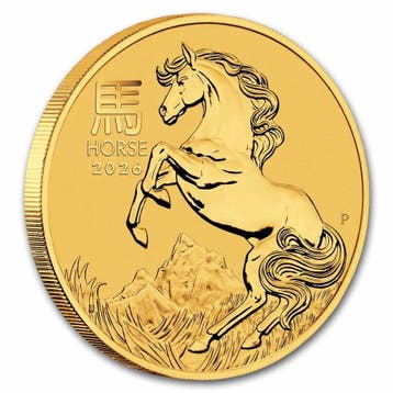 Gouden Lunar III - 1/20 oz 2026 Year of the Horse, Verzenden, Losse munt, Goud
