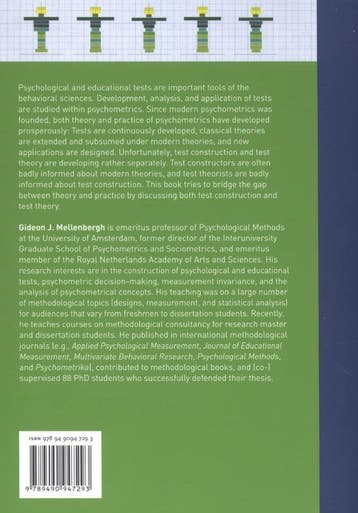 A conceptual introduction to psychometrics 9789490947293, Verzenden, Gelezen, Gideon J. Mellenbergh